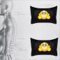 Preview: Auto Nackenkissen 20x30cm Nackenpolster Leder Schwarz mit Druck Design Smiley
